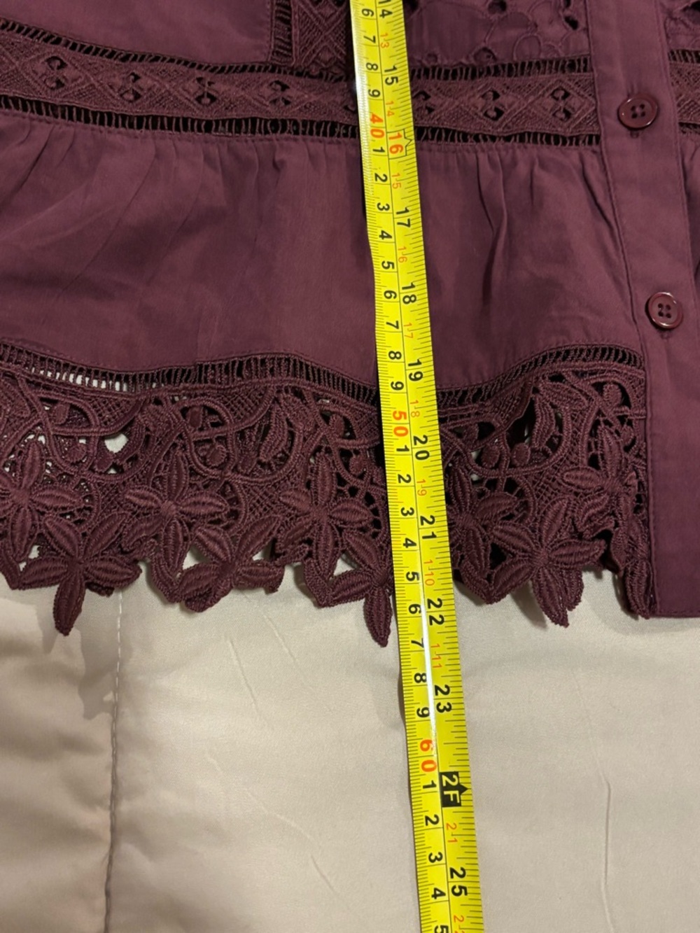 Anthropologie Sleeveless High-Neck Lace-Inset Blouse | Eyelet Button-Front Top - Picture 12 of 12